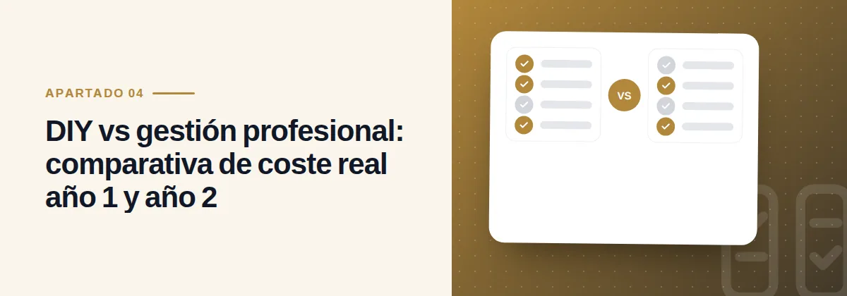 DIY vs gestión profesional: comparativa de coste real año 1 y año 2