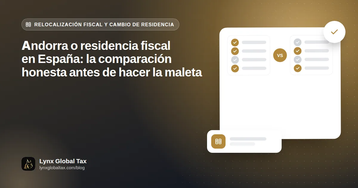 Andorra o residencia fiscal en España: la comparación honesta antes de hacer la maleta