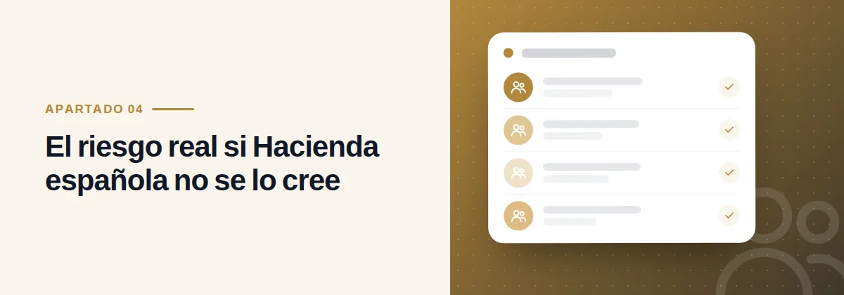 El riesgo real si Hacienda española no se lo cree
