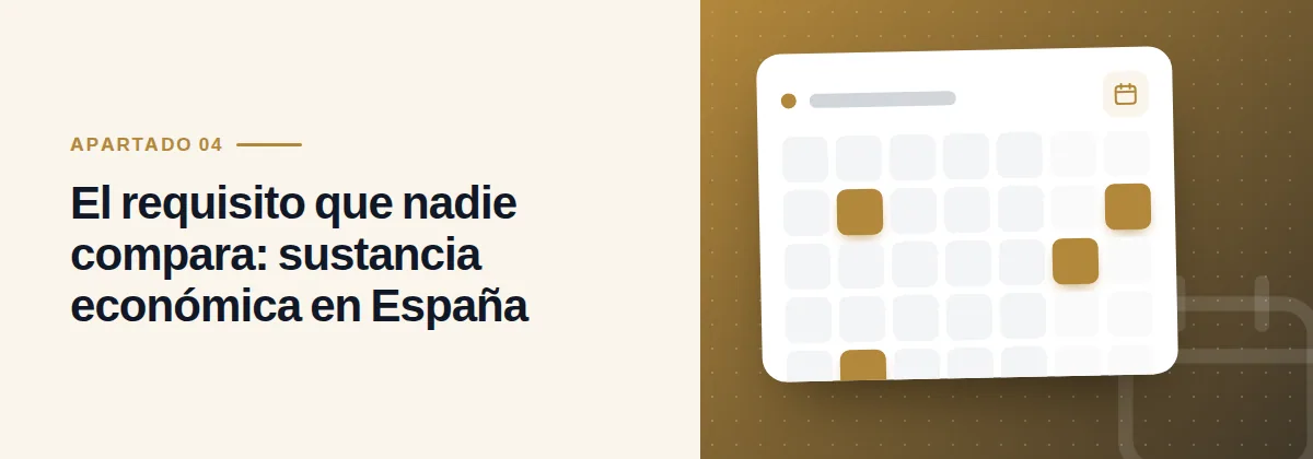 El requisito que nadie compara: sustancia económica en España